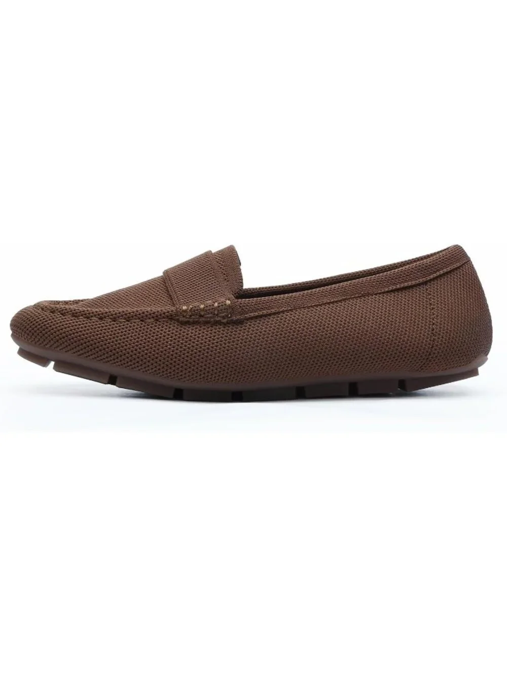 🆕Women's Brown Coffee Mesh fabric Loafer Shoes Comfortable Casual Flat Shoes